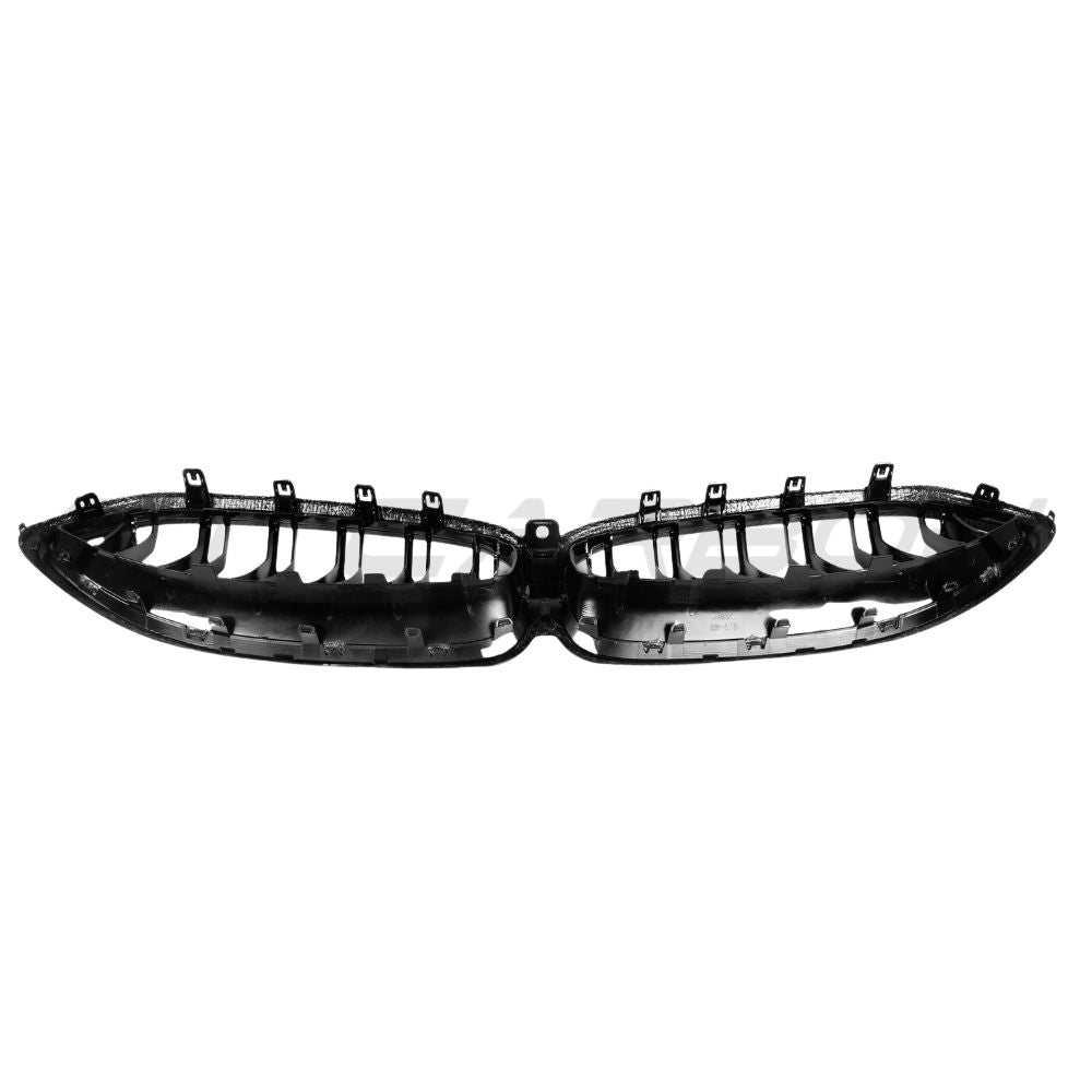 BMW 8 Series G14 G15 G16 2023+ CT Carbon fiber double slat grille, close-up view of sleek, textured carbon fiber design.