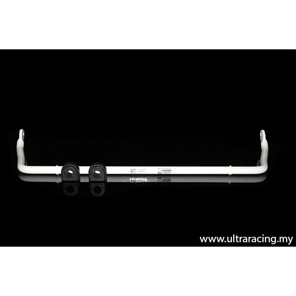 Ultra Racing BMW 1 Series F20 front anti-roll bar kit, black steel with mounting brackets and bushings visible in the image.