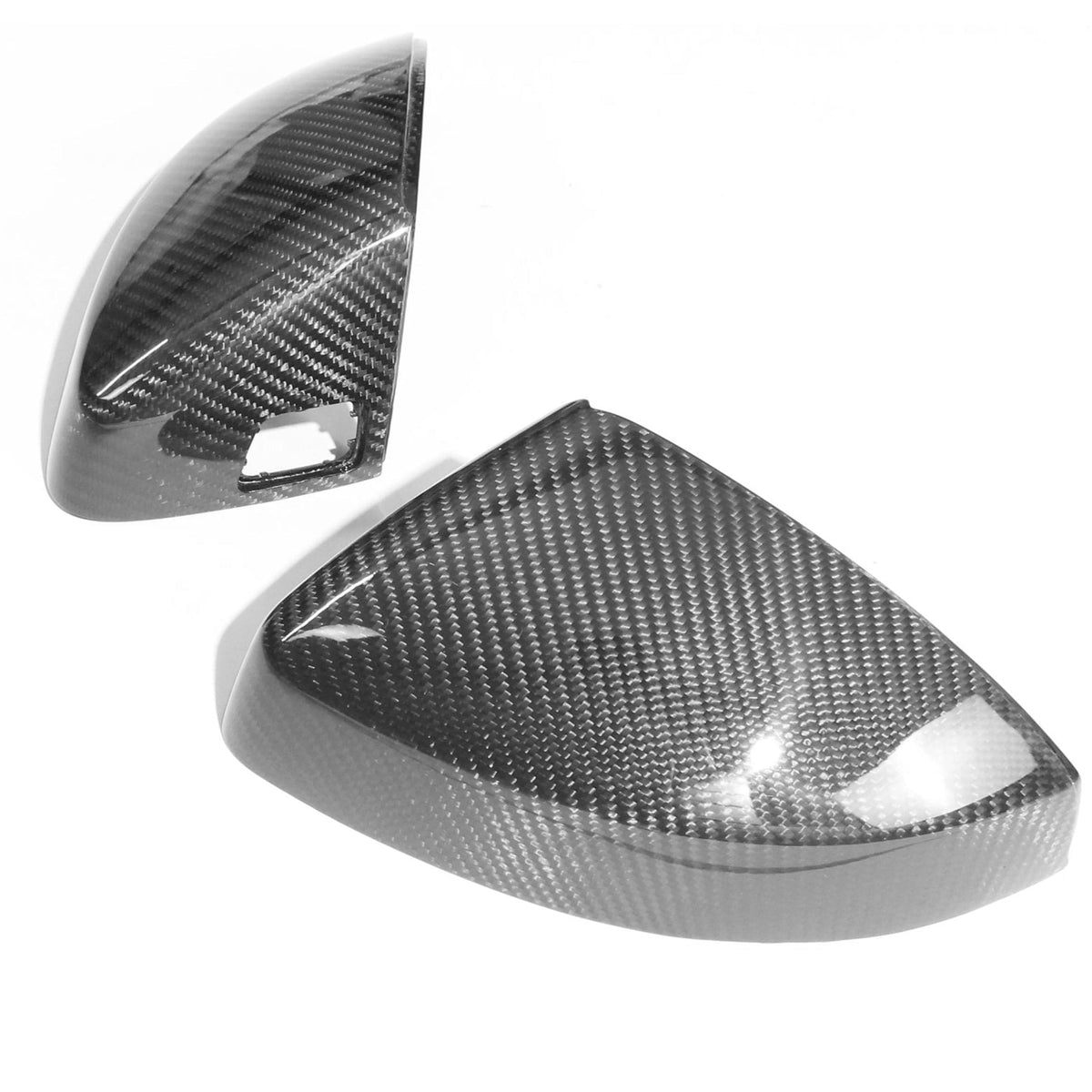 Audi A3 S3 RS3 8V carbon fiber mirror covers with lane assist, designed as high-quality accessories by CT Carbon.