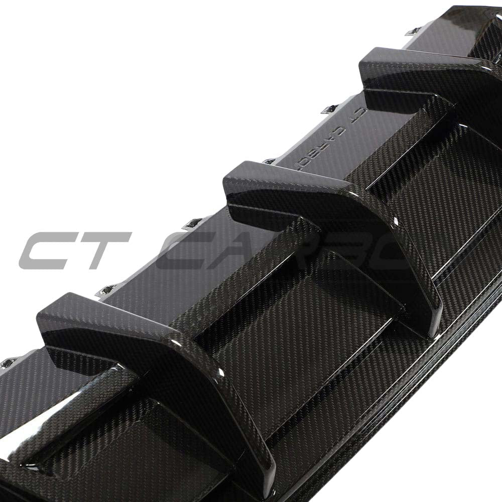 Audi A3/S3 8Y saloon full carbon fibre kit by CT Carbon, featuring a sleek carbon fibre diffuser and aerodynamic styling.