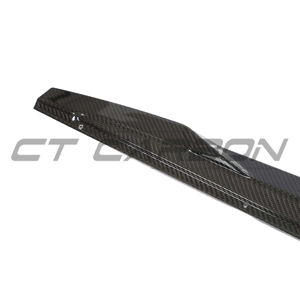 Audi A3/S3 8Y sedan full carbon fiber side skirts kit by CT Carbon, featuring sleek, lightweight carbon fiber design.