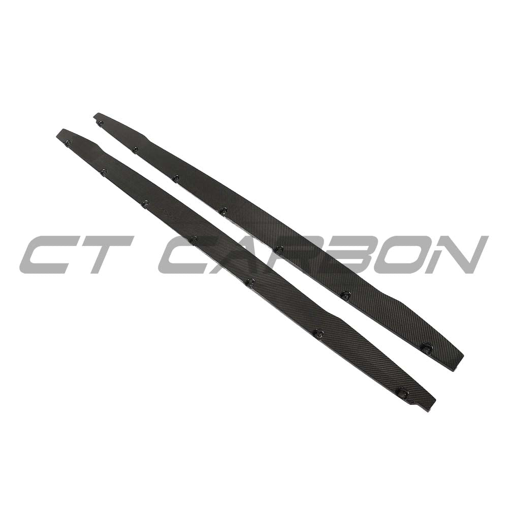 Audi A3/S3 8Y saloon full carbon fiber kit by CT Carbon, including side skirts, showcasing sleek, high-quality carbon fiber details.