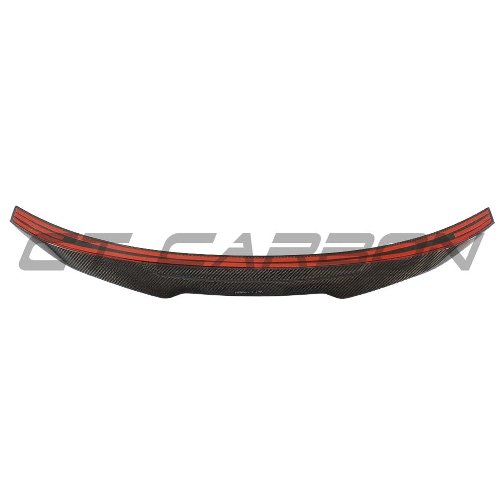 Audi A3/S3 8Y saloon full carbon fibre kit by CT Carbon, featuring a sporty carbon fibre spoiler on a sleek car.
