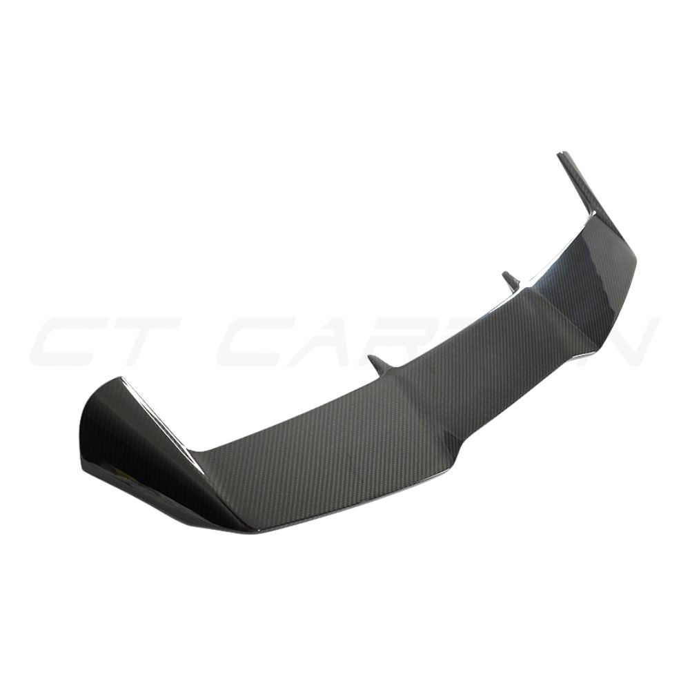 Carbon fibre roof spoiler for Audi RS4 B9 and B9.5 2016-2024 by CT Carbon, shown mounted on the vehicle's roof.