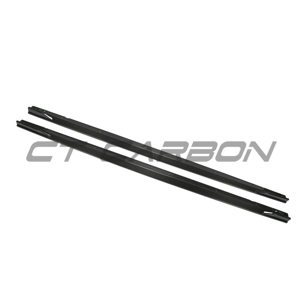 Audi RS6 C8 full carbon fiber kit by CT Design, showcasing the sleek, lightweight carbon fiber exterior parts on the car.