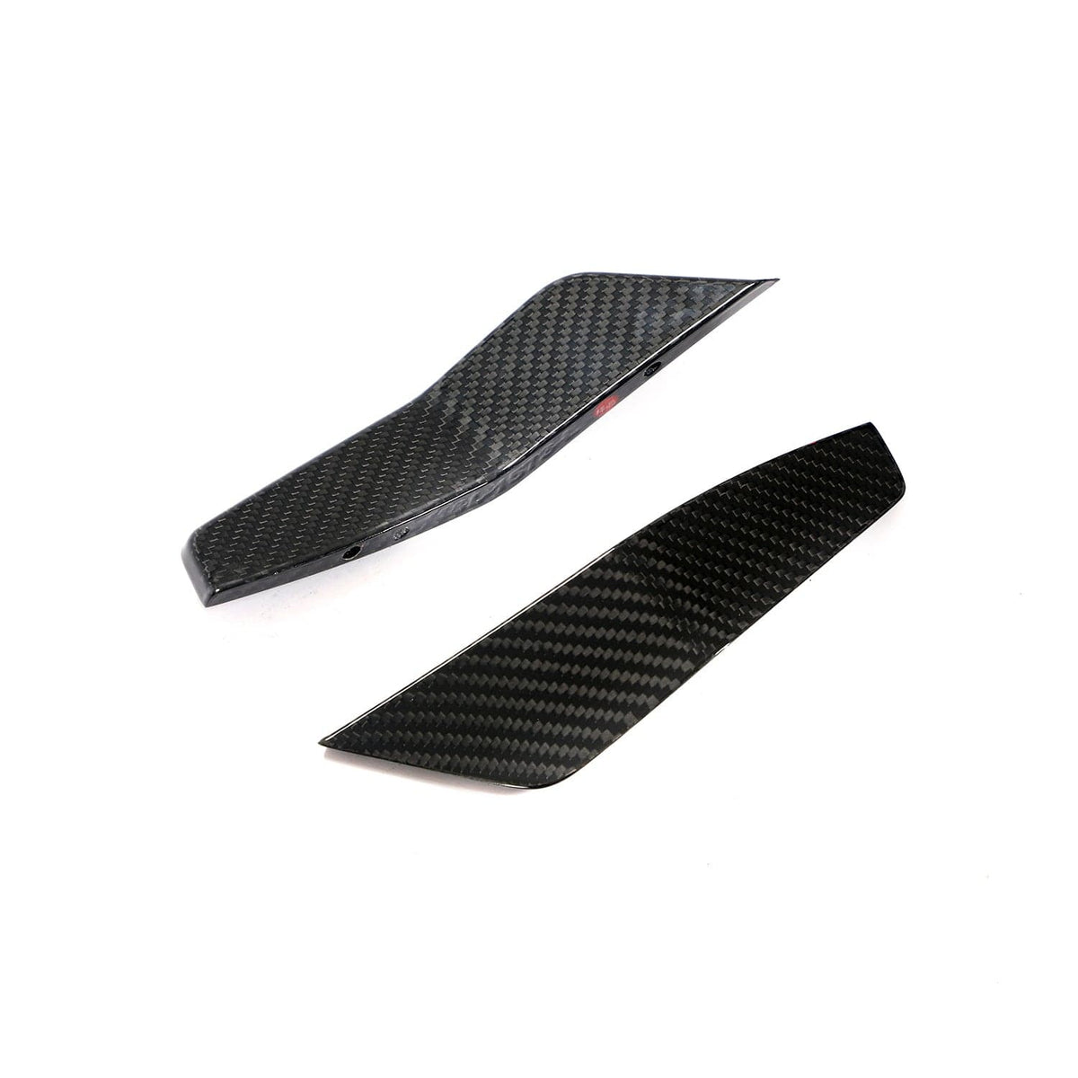 Carbon fibre canards for Audi RS6/RS7 C8 Avant 2019+ by CT Carbon, shown attached to the front bumper.