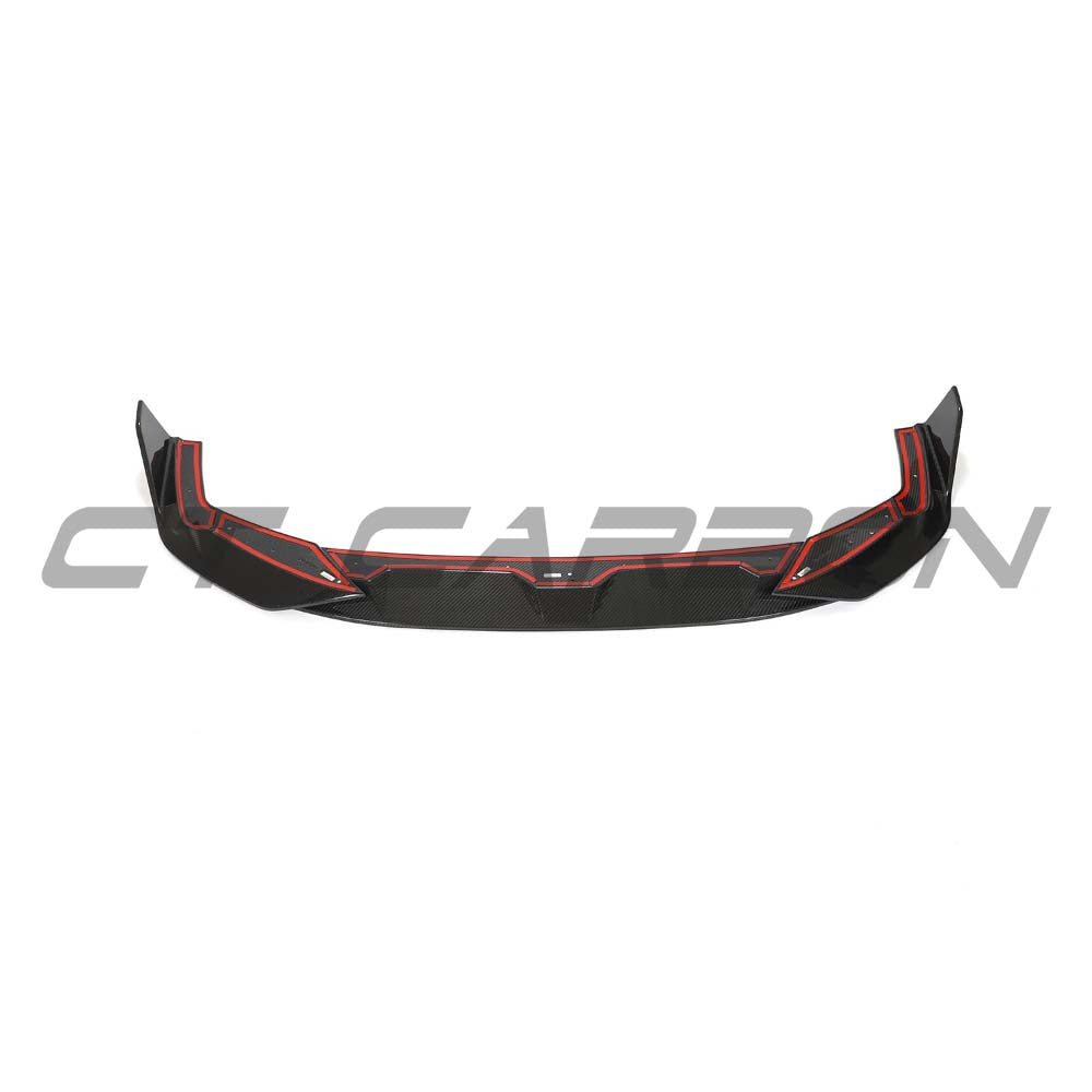 Full car carbon fibre kit for Audi RS6 C8 by CT Design, showing detailed carbon fibre splitter and aerodynamic enhancements.
