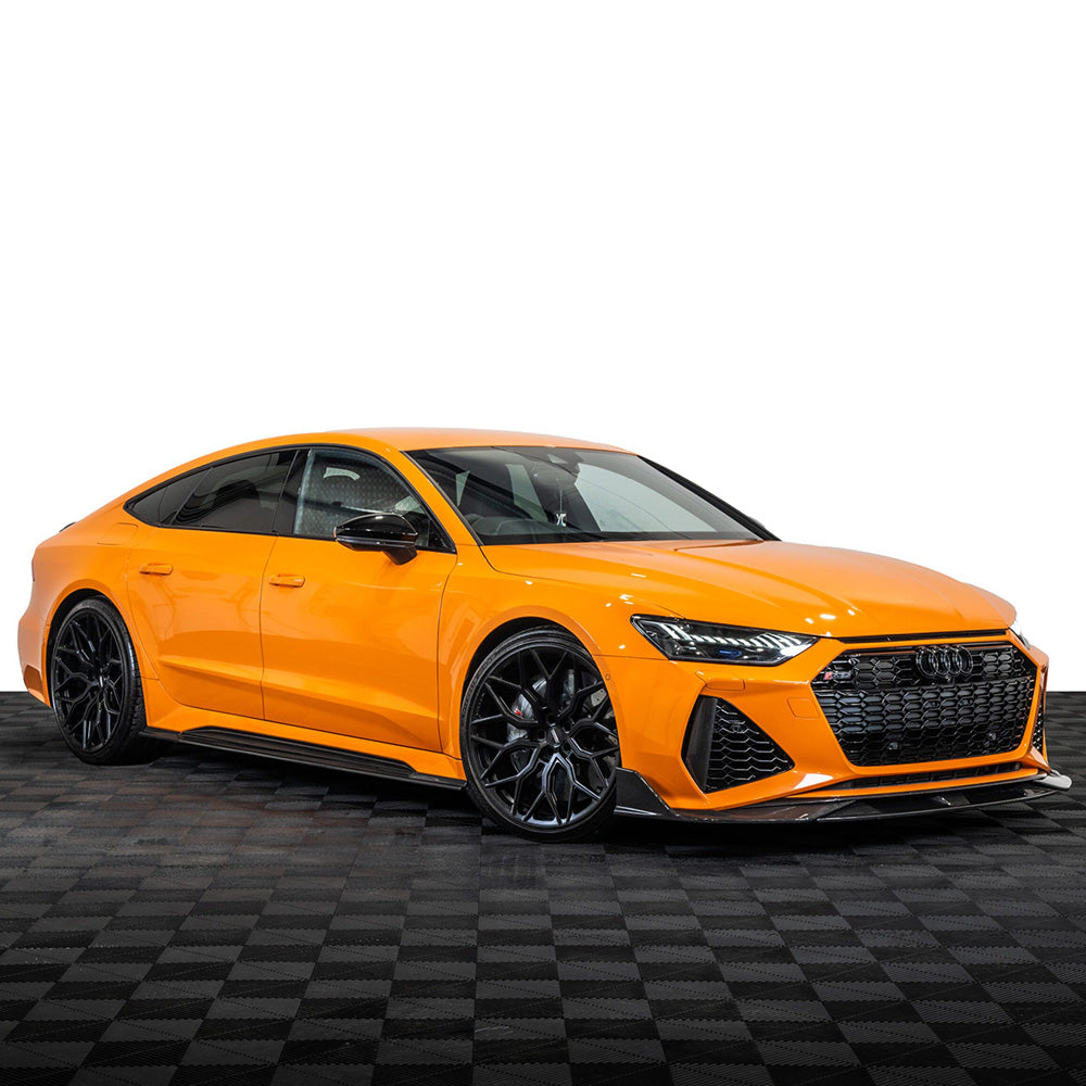 AUDI RS7 C8 2019+ CT Design full carbon fibre kit showing sleek, glossy carbon fiber components on the vehicle