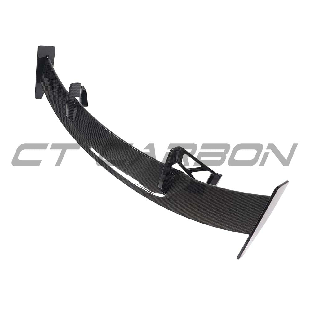 Carbon fiber wing spoiler for Audi TT/TTS/TTRS Quattro MK3 2015-2020 by CT Carbon, shown mounted on the vehicle.
