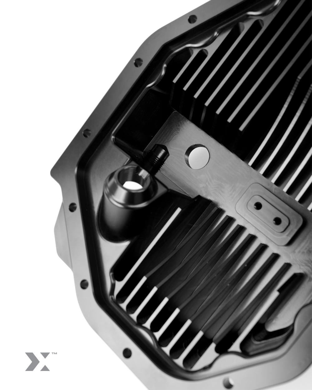 MMX Performance G8x high-capacity baffled differential sump with oil pan for enhanced engine oil management.