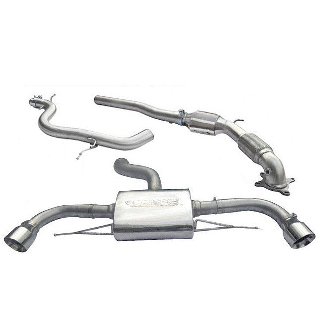 Cobra Sport Audi TT Mk2 1.8/2.0 TFSI turbo back performance exhaust with dual exit tips, installed on a 2011-14 Audi TT.