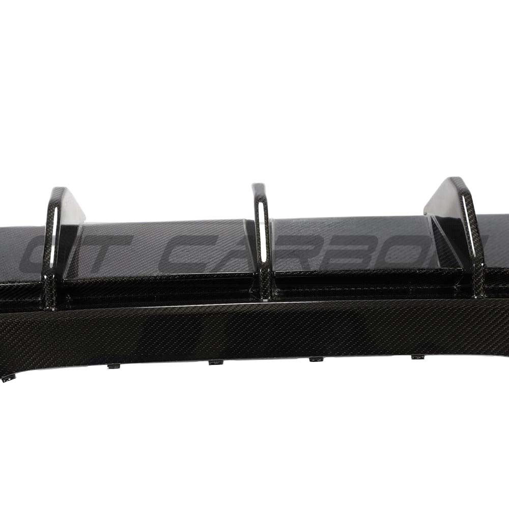 BMW 1 Series F40 CT Design carbon fibre diffuser, showcasing sleek black aerodynamic rear car accessory.