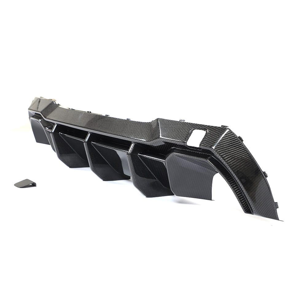 BMW 1 Series F40 carbon fibre diffuser by CT Design, showing sleek aerodynamic design for enhanced vehicle performance.
