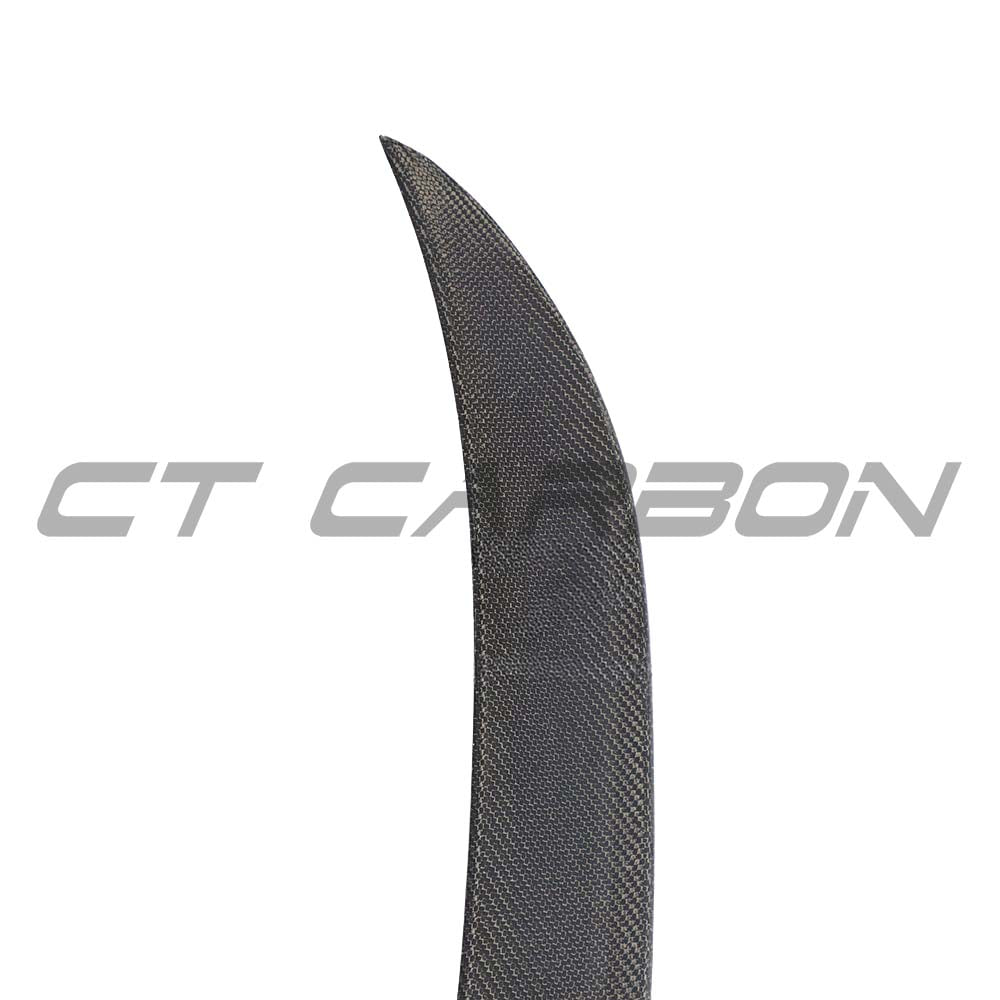 BMW M3 G80 G20 2018+ CT Carbon wet carbon fiber spoiler, OEM style for 3 Series models, enhances sporty rear appearance.