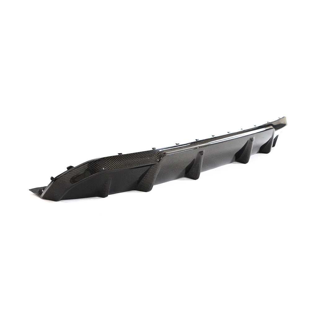 BMW 4 Series G26 i4 carbon fibre diffuser by CT Carbon, showcasing sleek black aerodynamic rear car part.