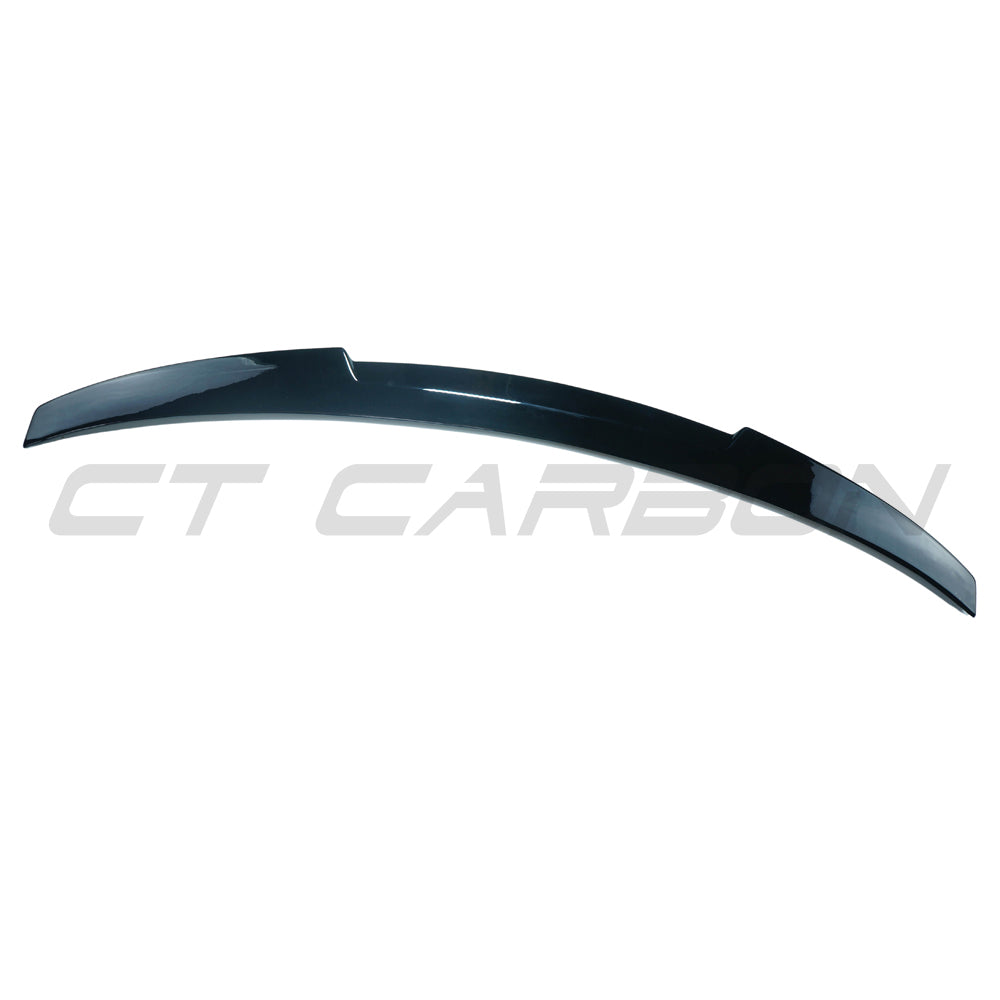 BMW 4 Series G26 and i4 CT Carbon gloss black spoiler showing a sleek, aerodynamic design on the car's rear.