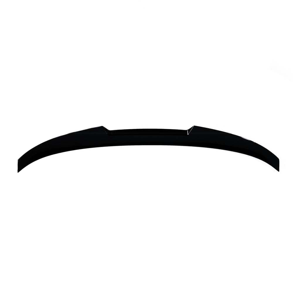 BMW 4 Series Gran Coupe F36 CT Carbon V5 gloss black spoiler, M-style, mounted on rear of vehicle, showcasing sleek aerodynamic design.