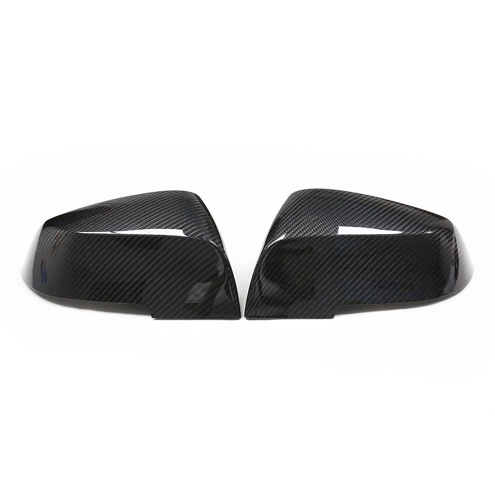 BMW Fxx series dry carbon mirror replacement by CT Carbon, showcasing sleek, lightweight carbon-fiber side mirror for 1-4 Series.