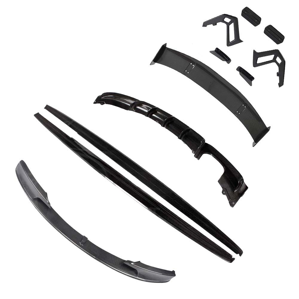 BMW F30 3 Series 2011-2019 full carbon fiber kit by CT Carbon, featuring carbon fiber components and a swan neck wing.