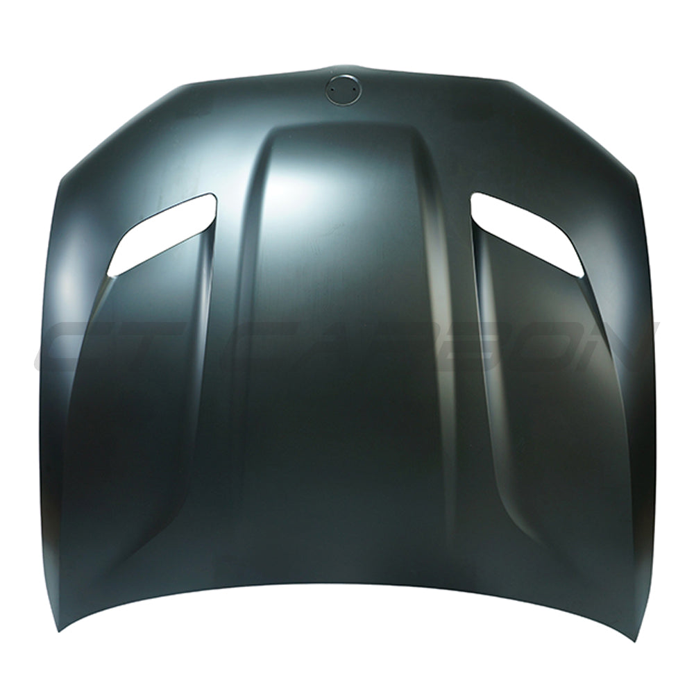 BMW F90 M5 and G30 G31 5 Series aluminum bonnet hood by CT Carbon, showcasing sleek carbon fiber design for 2016-2024 models.
