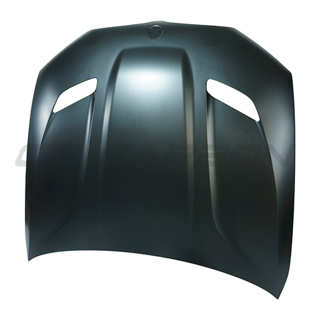BMW F90 M5 and G30 G31 5 Series aluminum bonnet by CT Carbon, showcasing sleek carbon fiber with a smooth finish.