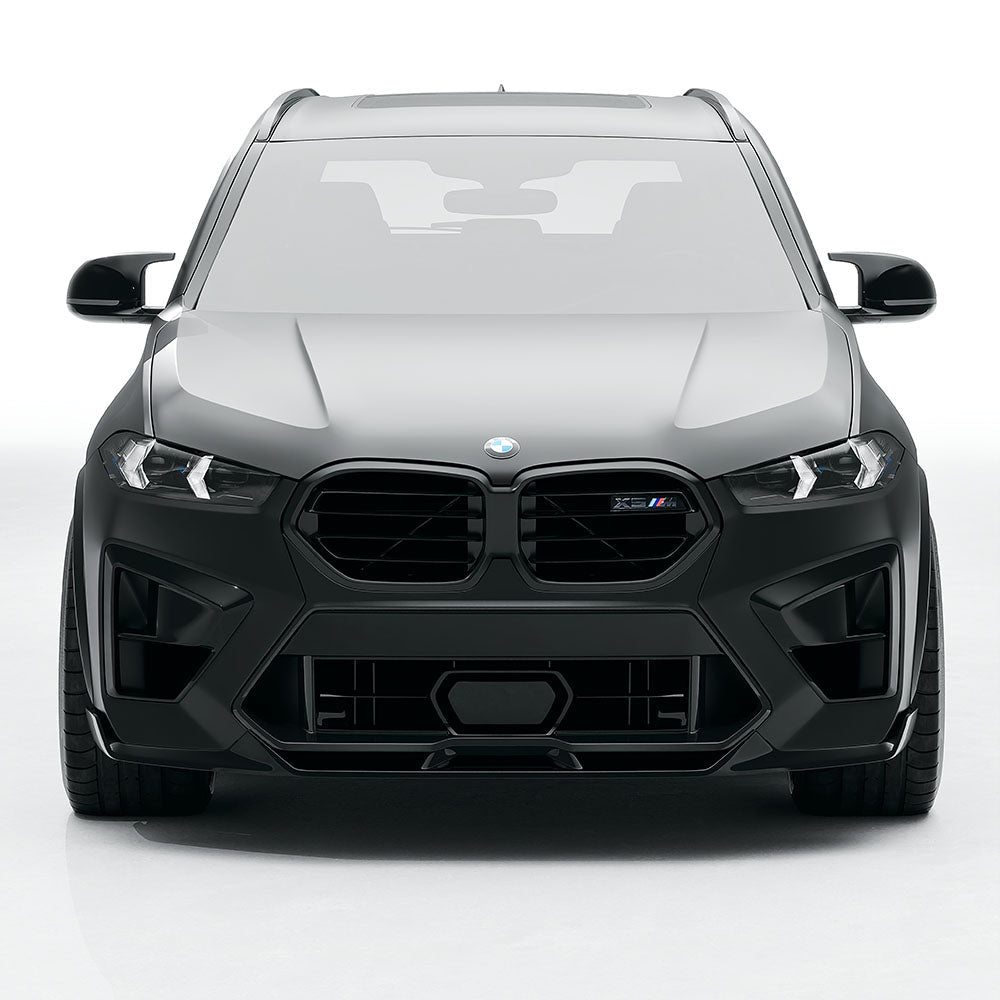 BMW F95 X5M 2023+ LCI CT Design carbon fiber full kit, including front, side, and rear elements, showcasing sleek carbon fiber finish.