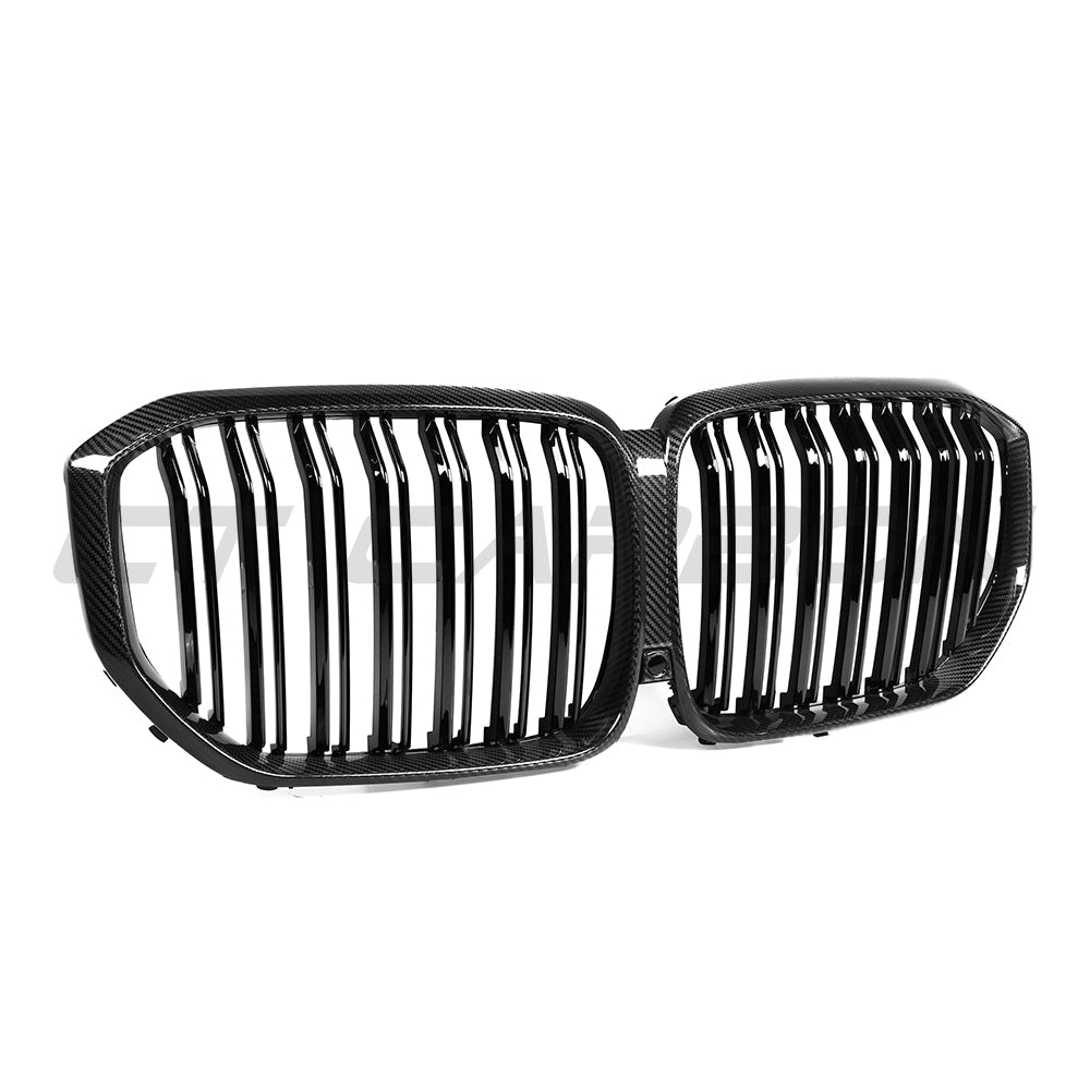 BMW G05 X5 F95 X5M 2019-2022 PRE-LCI Carbon Fibre Grille by CT Carbon showing close-up of the black carbon fiber grille design.