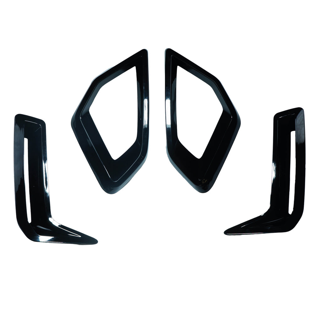 BMW G05 X5 LCI 2024 gloss black front bumper trim pack by CT Carbon, showing sleek, high-quality accessory details.