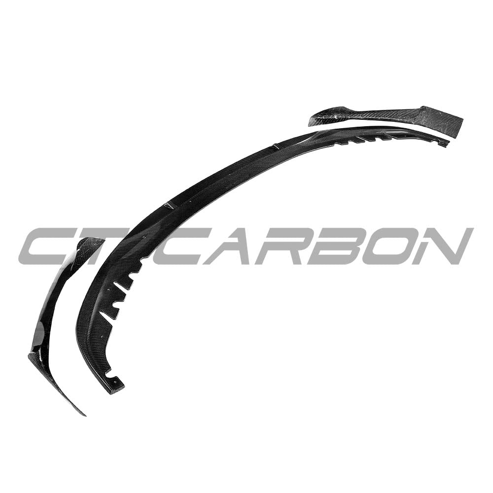 BMW G30 5 Series V8 carbon fibre kit by CT Carbon, including splitter and MP style accents, on a sporty car.