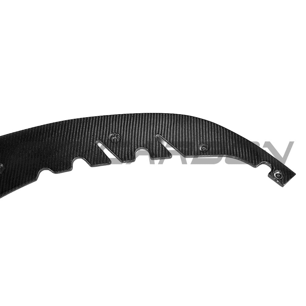 BMW G30 5 Series V8 carbon fibre kit by CT Carbon, featuring sporty splitter with black and carbon fibre finish.
