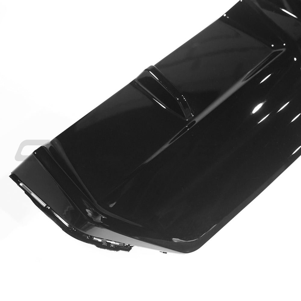 BMW G42 2 Series 2022+ CT Carbon gloss black diffuser, V2 model, showcasing sleek, aerodynamic design for sporty appearance.