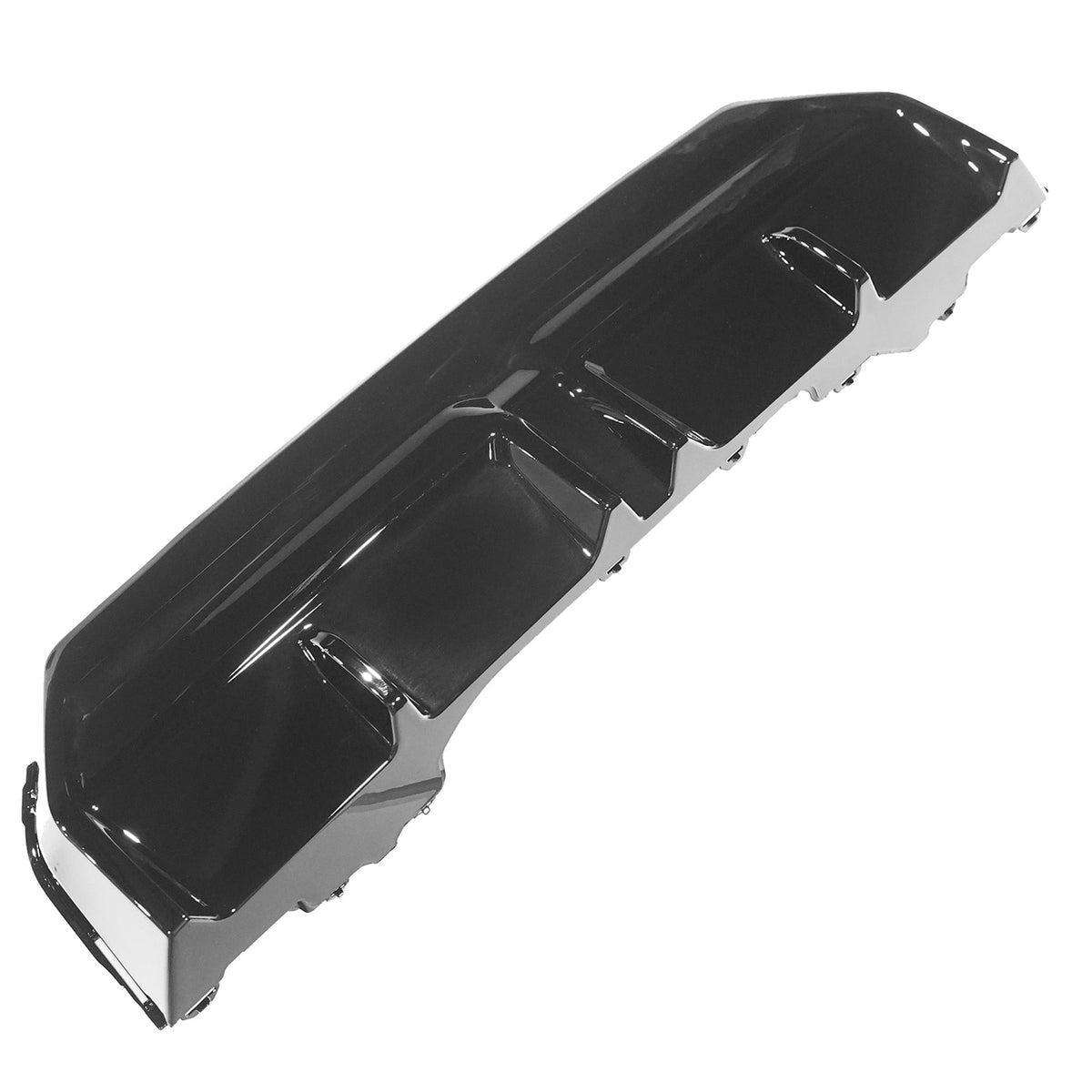 BMW G42 2 Series 2022+ CT Carbon gloss black diffuser, V2 style, showing sleek aerodynamic design and mounting details.