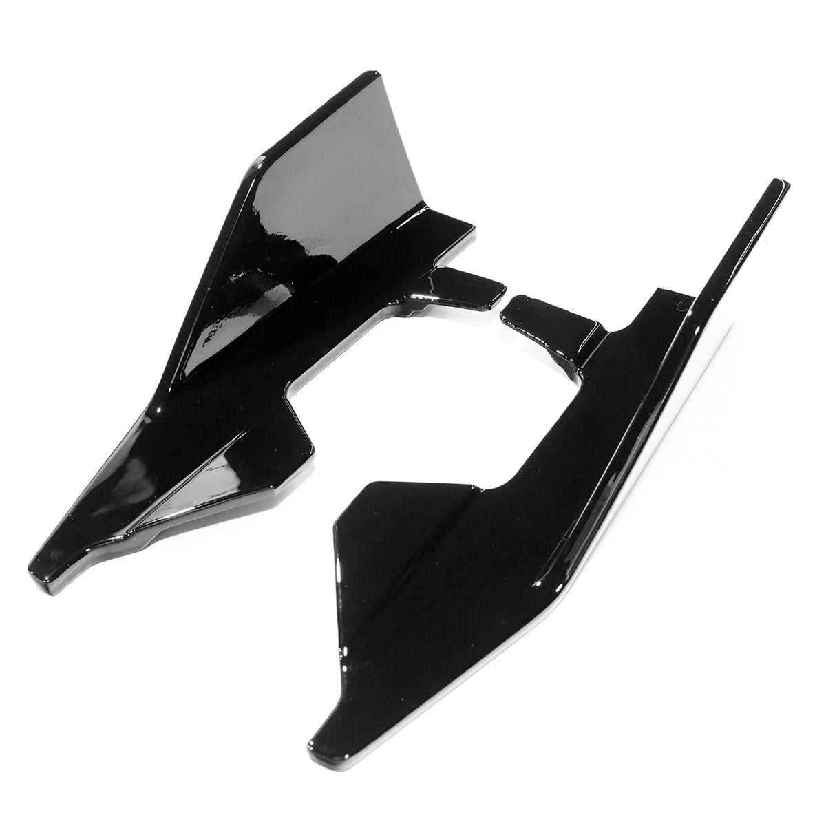 BMW G42 2 Series gloss black side skirts by CT Carbon, V1, featuring sleek MP-style design for sporty enhancement.