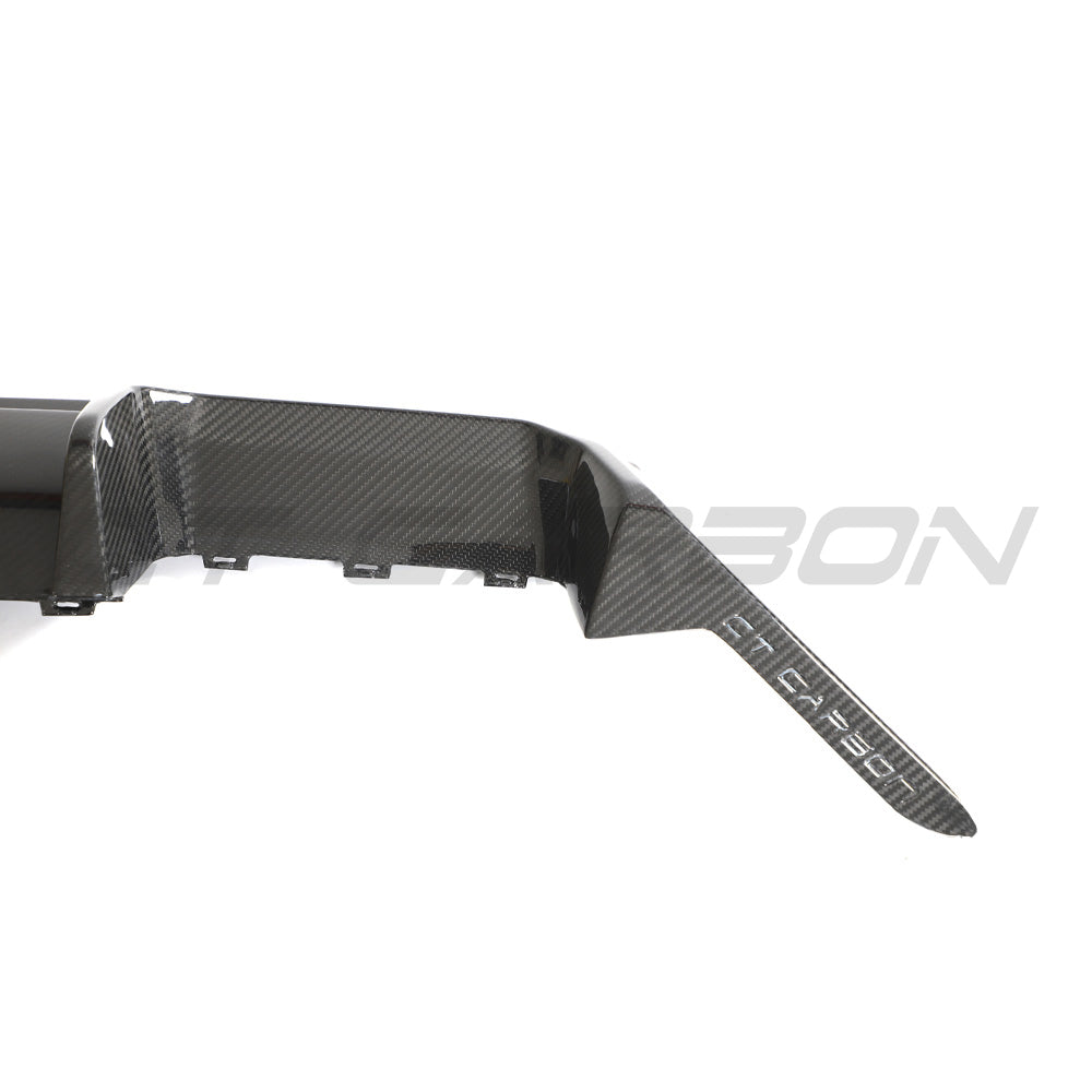 BMW G87 M2 carbon fiber diffuser by CT Design, showcasing sleek black aerodynamic component on a sports car.
