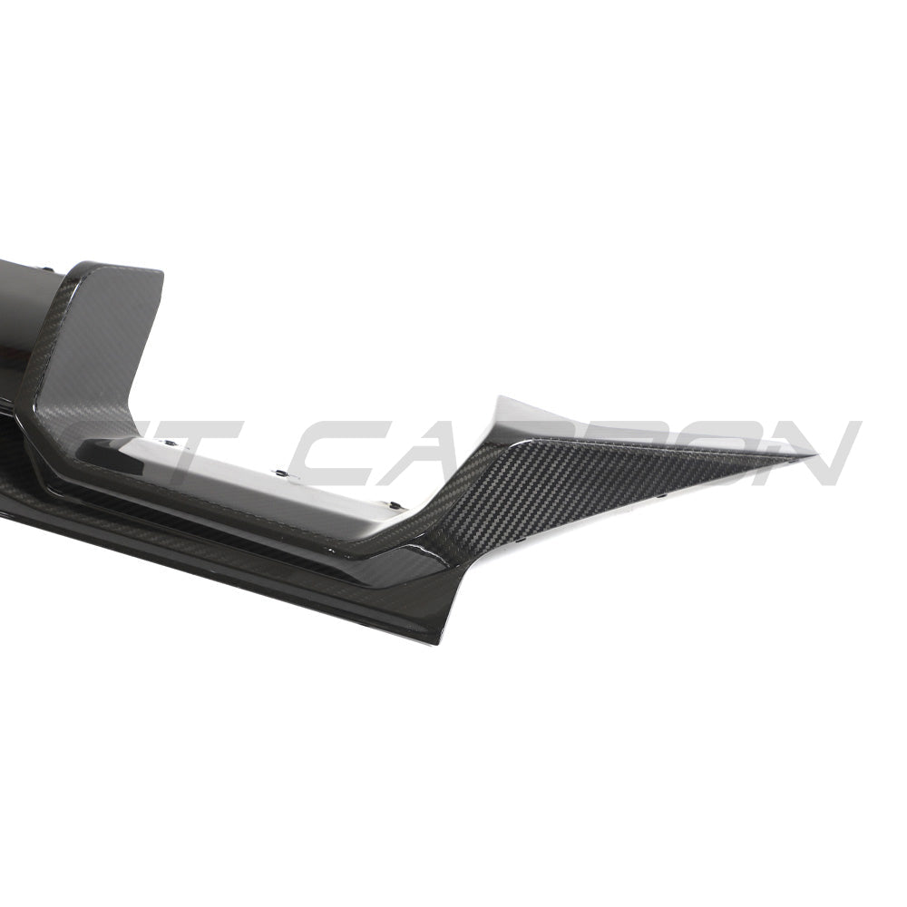 BMW G87 M2 carbon fiber diffuser by CT Design, showcasing sleek black carbon fiber with aerodynamic design elements.