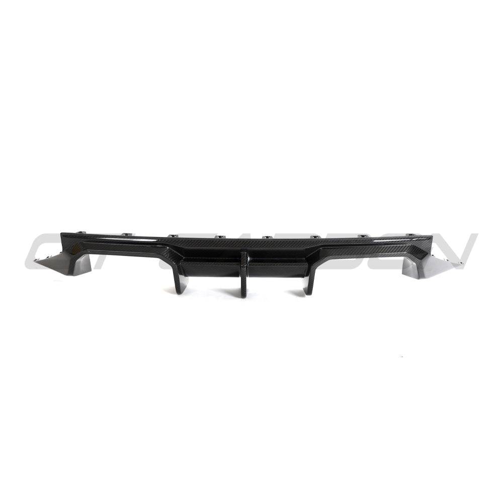 BMW G87 M2 carbon fiber diffuser by CT Design, showcasing sleek, aerodynamic design with carbon fiber finish.