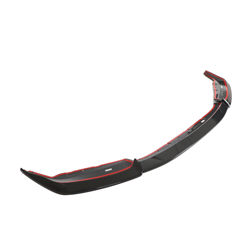 BMW G87 M2 carbon fibre splitter by CT Design, lightweight aerodynamic front splitter with a sleek carbon fiber finish.