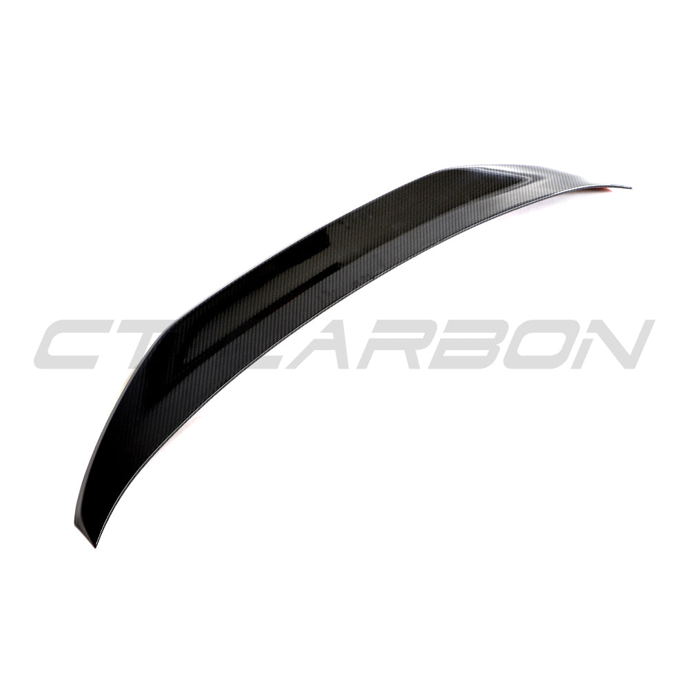 BMW G87 M2 and G42 2 Series carbon fibre spoiler by CT Design, showcasing sleek aerodynamic design and glossy finish.