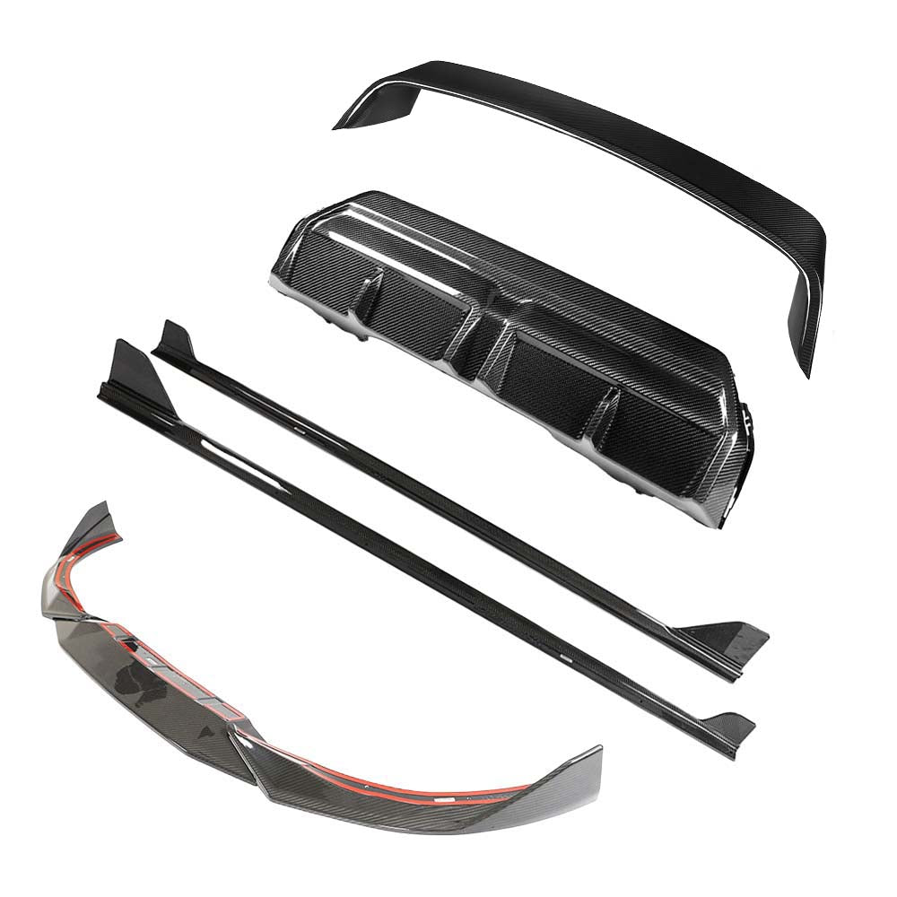 BMW G42 2 Series 2022+ full carbon fibre kit by CT Carbon, featuring a sleek carbon fibre spoiler on the sporty vehicle.