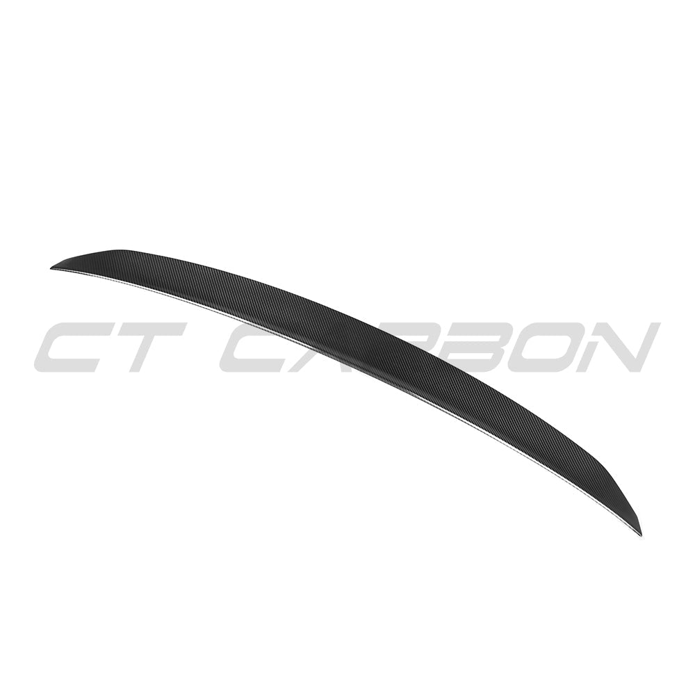 BMW G90 M5 and G60 5 Series 2023 carbon fibre spoiler by CT Carbon, shown installed on the car with a sleek, aerodynamic design.
