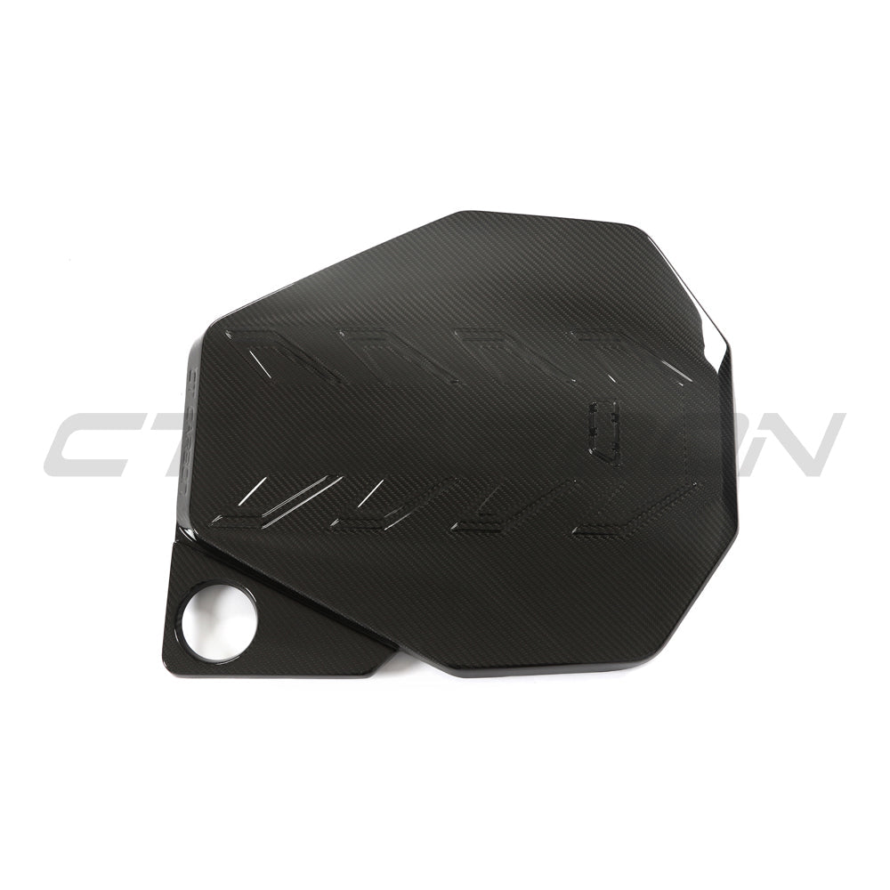 BMW G90 G99 M5 2024 carbon fiber engine cover by CT Design, designed for G90 M5 and G99 M5 Touring models.