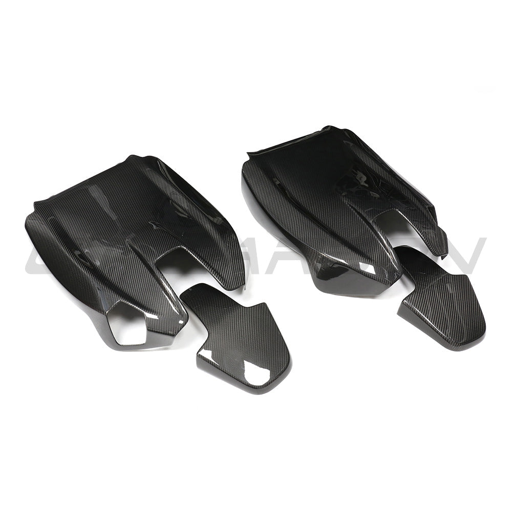 BMW GXX/F9X G42 Coupe Convertible carbon fiber seat backs by CT Carbon, showcasing sleek, lightweight, full carbon fiber design.
