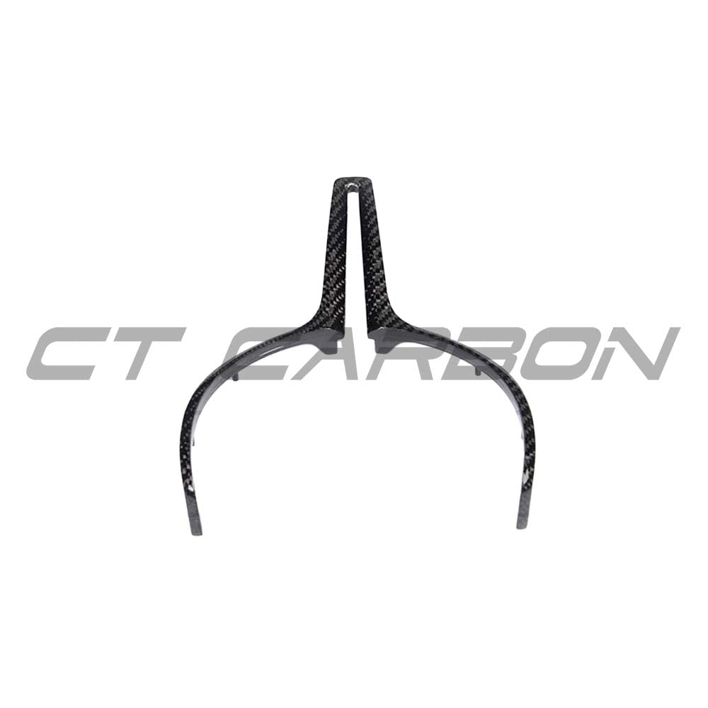 BMW M Fxx carbon fiber steering wheel trim by CT Carbon, showcasing sleek, textured carbon fiber accents for 2012-2020 models.