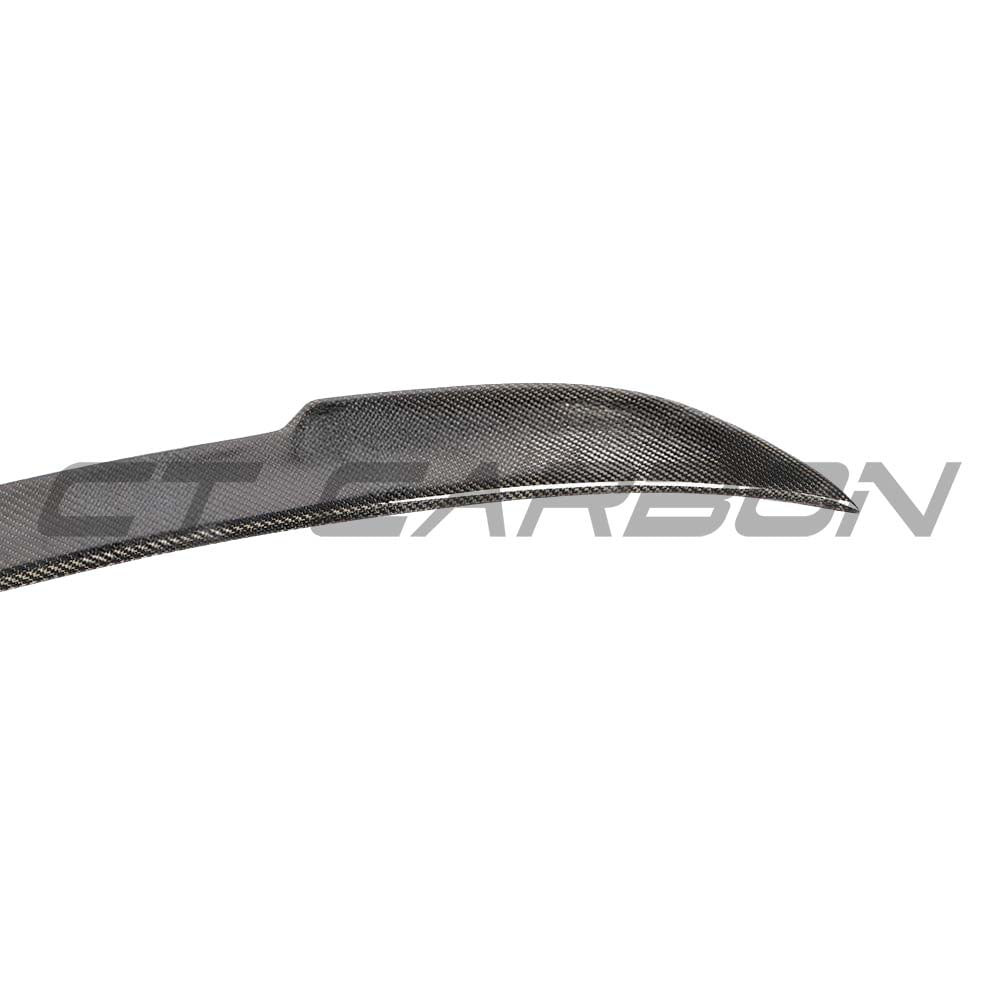 BMW M2 F87 M2C F22 carbon fibre spoiler by CT Carbon, showcasing sleek carbon fiber finish on the car's rear wing.