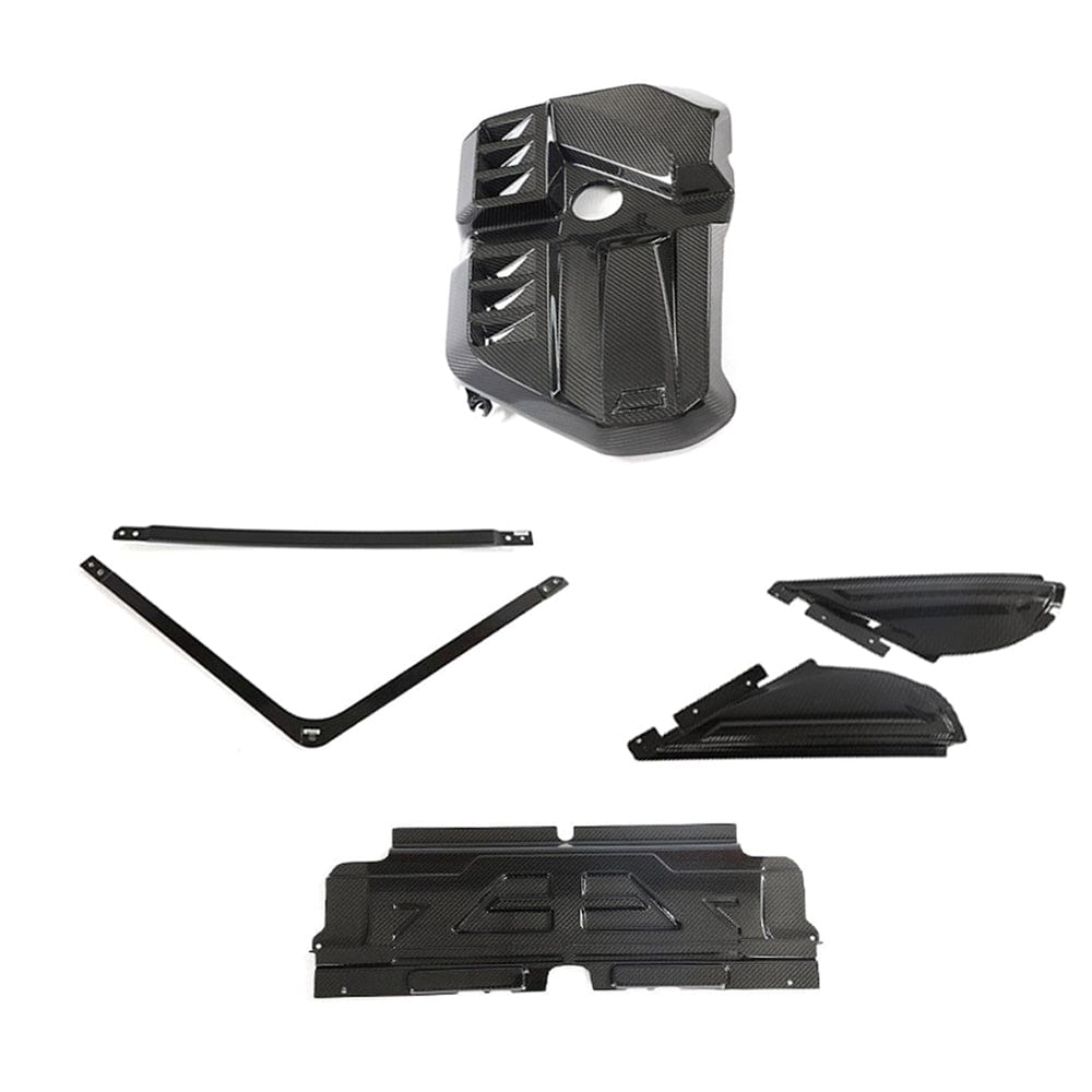 BMW M2 M3 M4 G87 G80 G81 G82 G83 Carbon Fibre Engine Dress Up Kit by CT Carbon, showcasing sleek carbon fibre engine accessories.