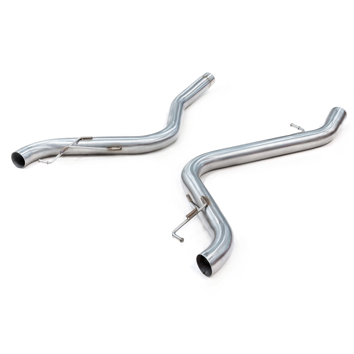 Cobra Sport BMW M240i G42 Venom Race rear axle back performance exhaust with back box delete, mounted on the car's rear.