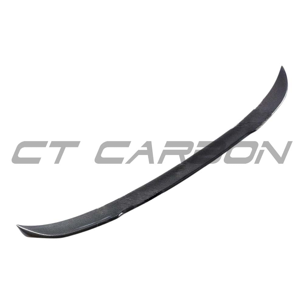 BMW M3 F80 and F30 3 Series carbon fibre spoiler by CT Carbon, V2 style, showcasing sleek, aerodynamic design on the car.