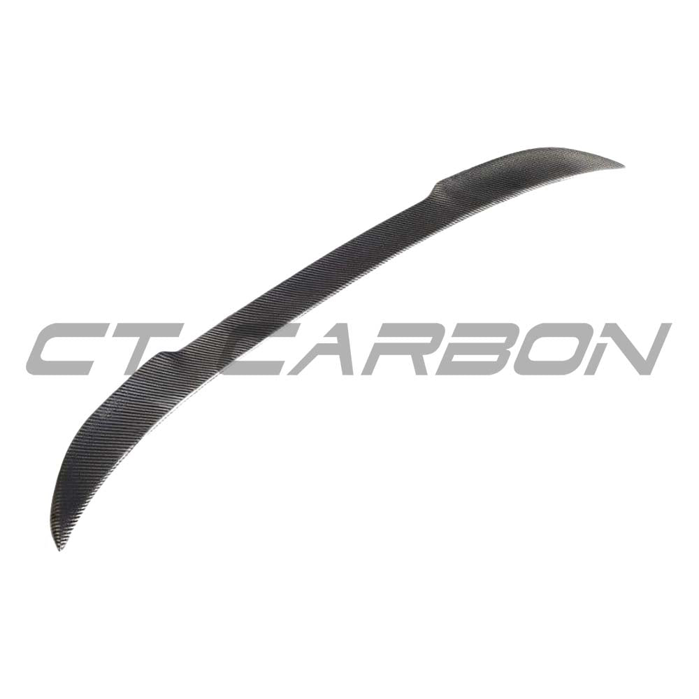 BMW M3 F80 and F30 3 Series carbon fibre spoiler by CT Carbon, V2, showcasing sleek, lightweight automotive spoiler design.