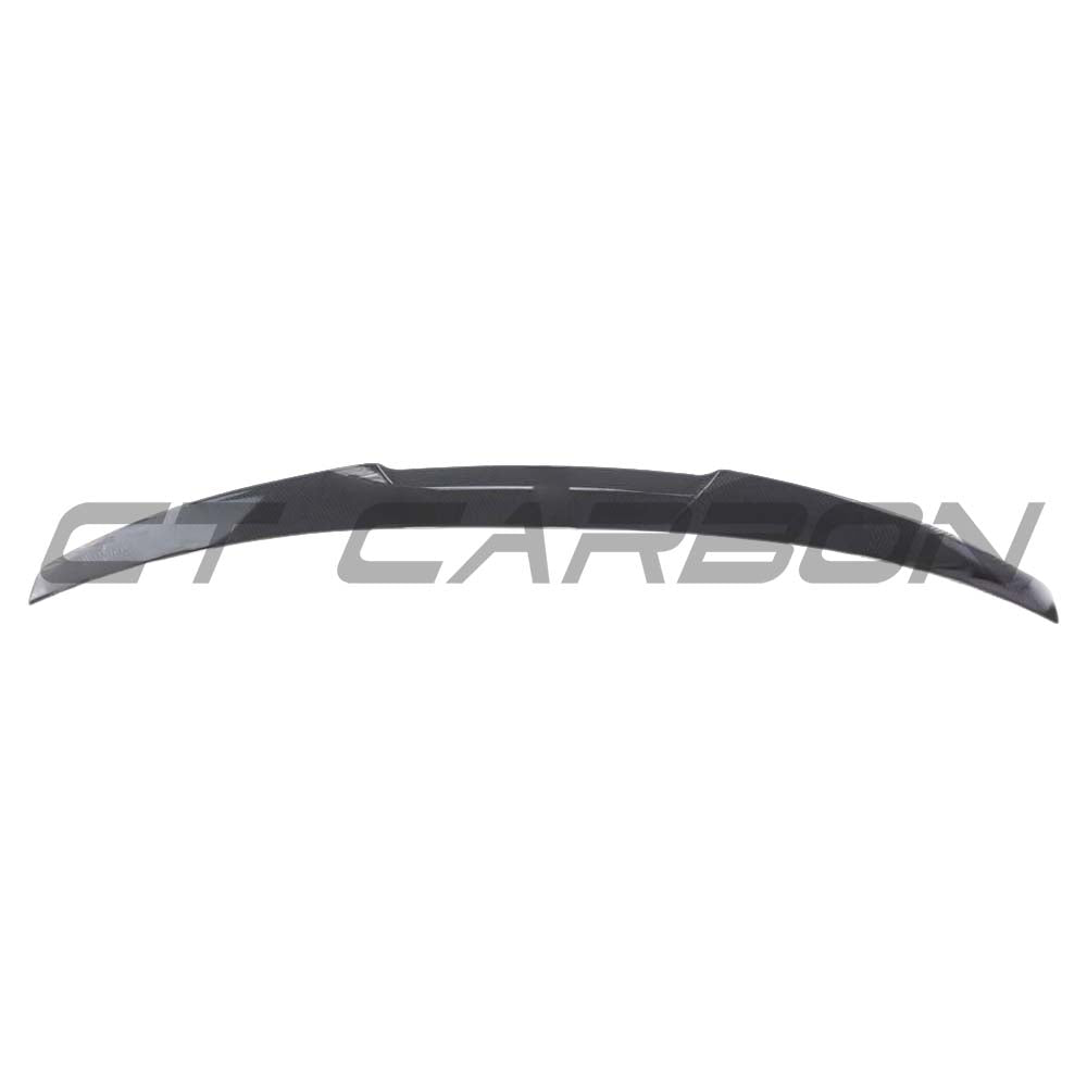 BMW M3 F80 and F30 3 Series carbon fibre spoiler by CT Carbon, showing the sleek V1 style design on the car.