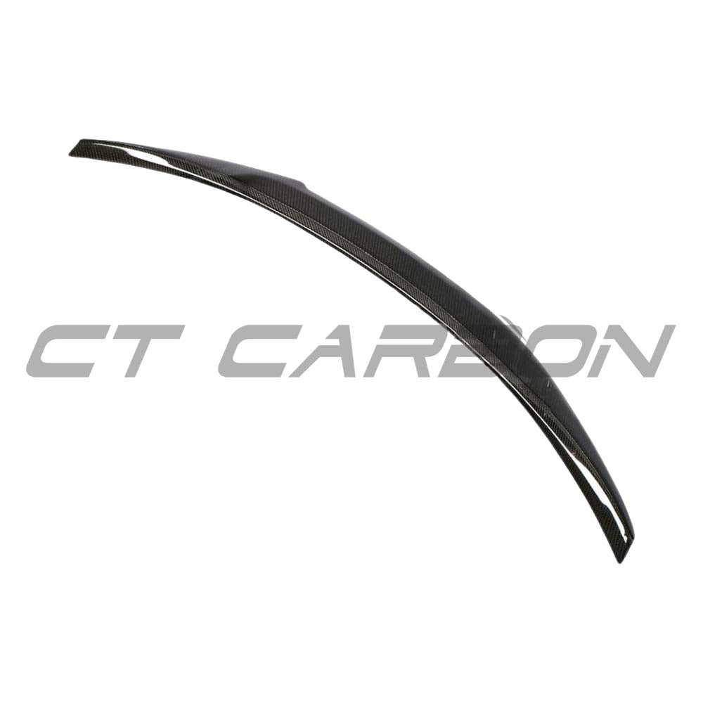 BMW M3 F80 and F30 3 Series carbon fibre spoiler by CT Carbon, V1 style, shown installed on the car's rear.
